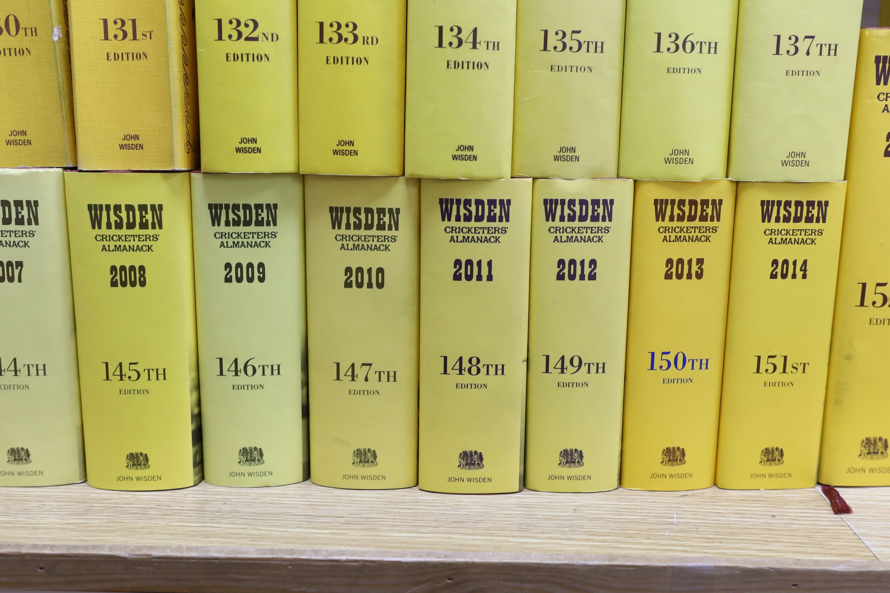 A run of cricket Wisden Almanacks, 1978-2020